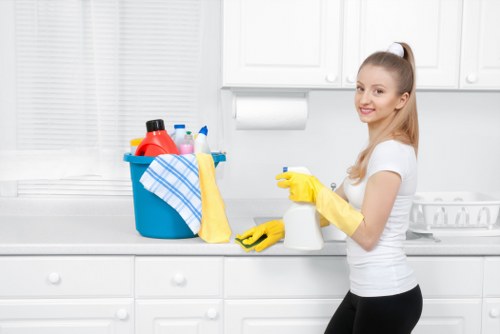 Professional post-construction cleaning in a modern Canary Wharf office space