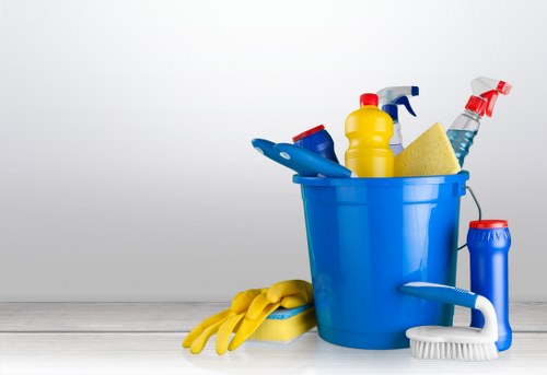 Local cleaning team preparing a high-rise apartment for checkout in Canary Wharf