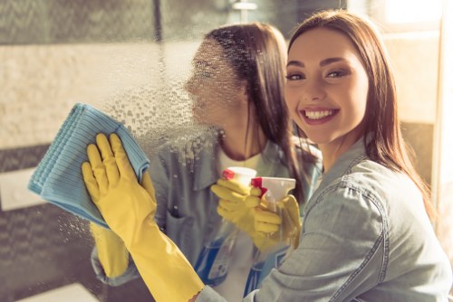 Regular domestic cleaning in a Canary Wharf high-rise flat